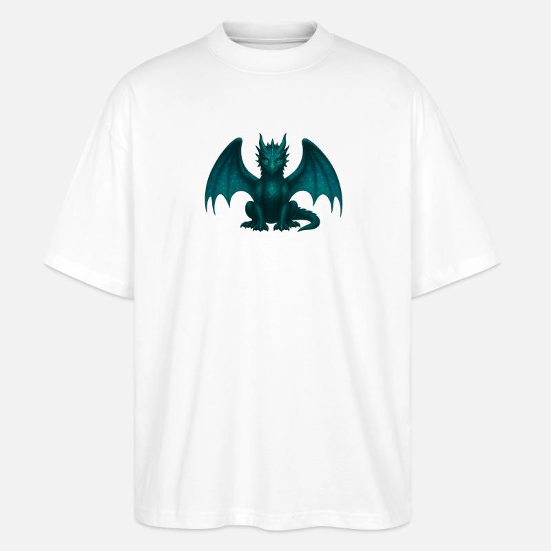 Ether Dragon – Magic & Transformation - Stanley/Stella Oversized Unisex Organic T-shirt Blaster 2.0 - white