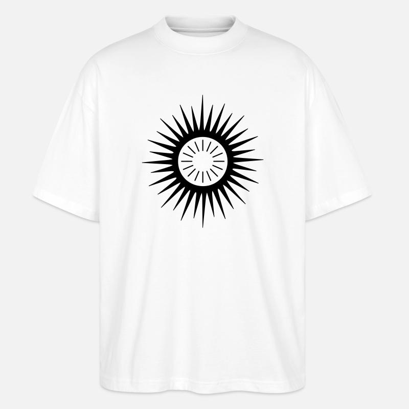 Geometrisches Sonnenschliff-Symbol - Stanley/Stella Oversized Unisex Bio T-Shirt Blaster 2.0 - Weiß