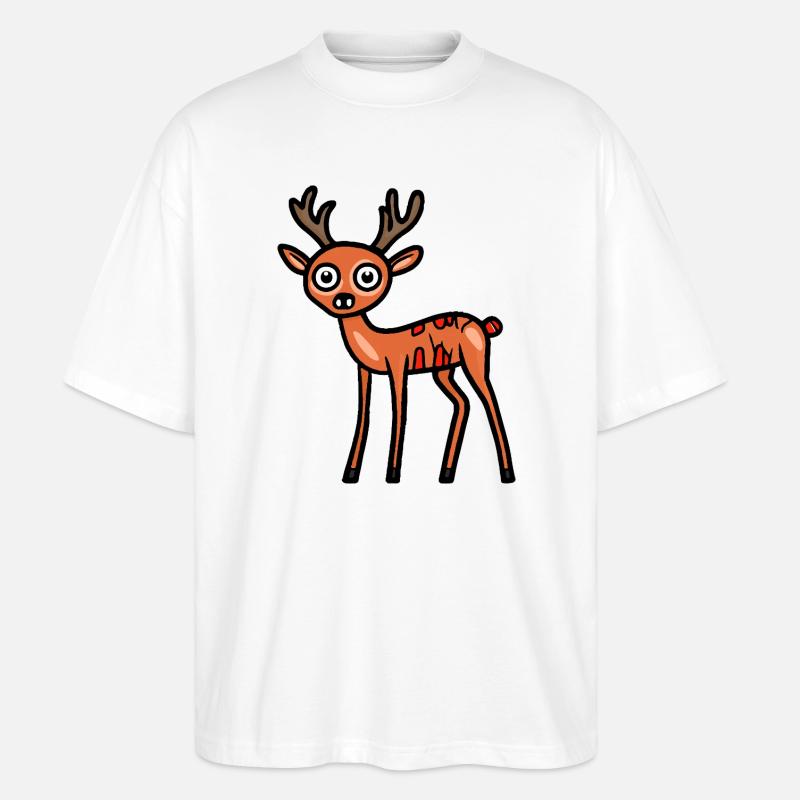 Deer Halloween Comic Funny - Stanley/Stella Oversized Unisex Organic T-shirt Blaster 2.0 - white
