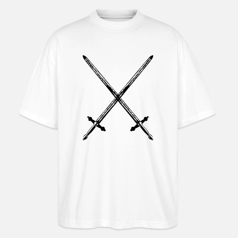 Ritter Schwerter - Stanley/Stella Oversized Unisex Bio T-Shirt Blaster 2.0 - Weiß