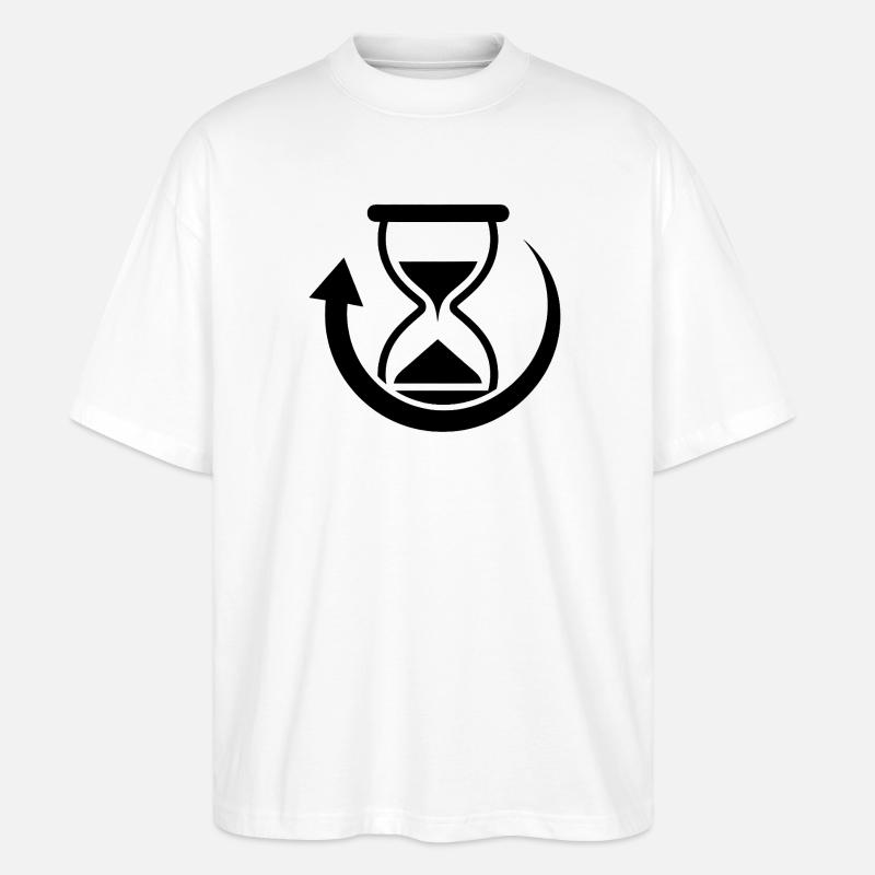 Graphiques de rotation temporelle - T-shirt bio Blaster 2.0 coupe oversize Stanley/Stella Unisexe - blanc