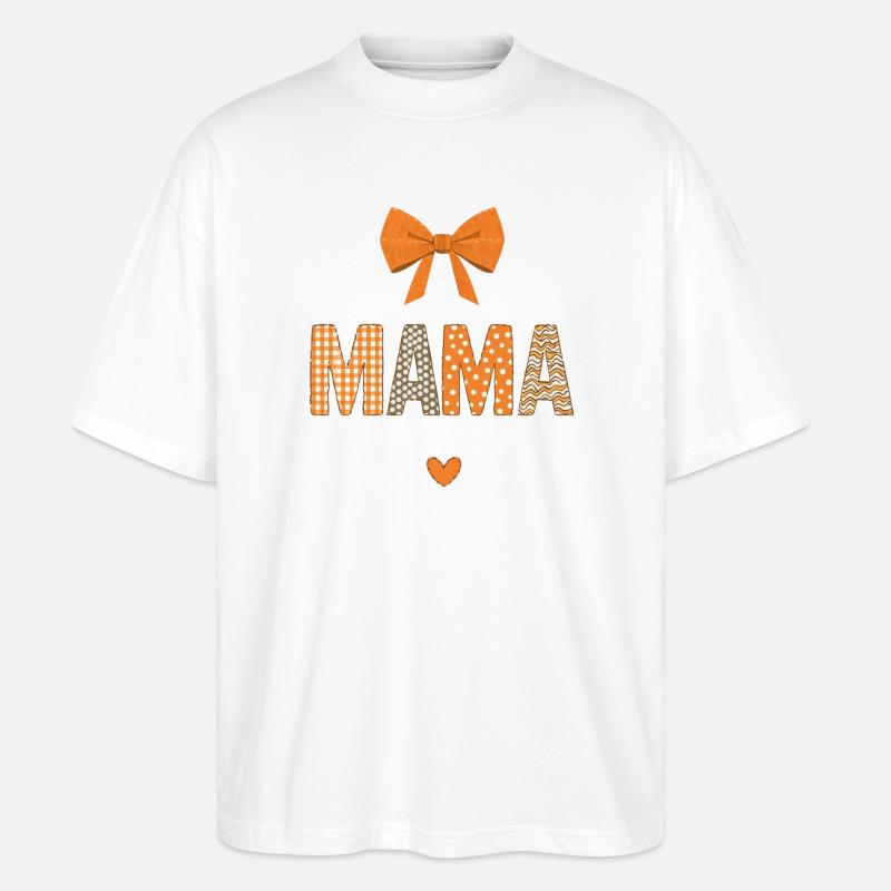 Maman Orange Motifs Patchwork - T-shirt bio Blaster 2.0 coupe oversize Stanley/Stella Unisexe - blanc