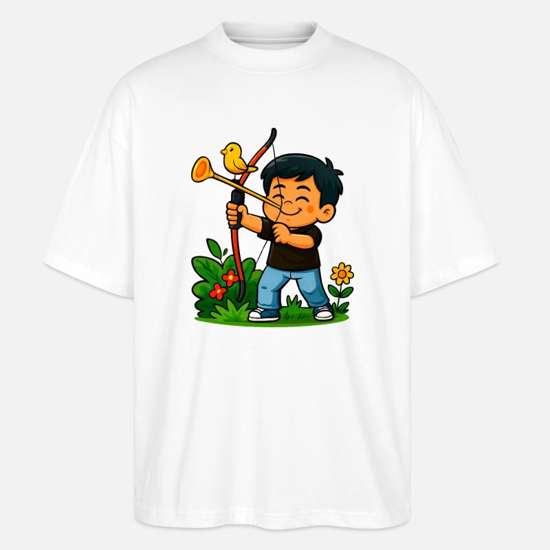 Waldabenteuer Bogenkunst - Stanley/Stella Oversized Unisex Bio T-Shirt Blaster 2.0 - Weiß