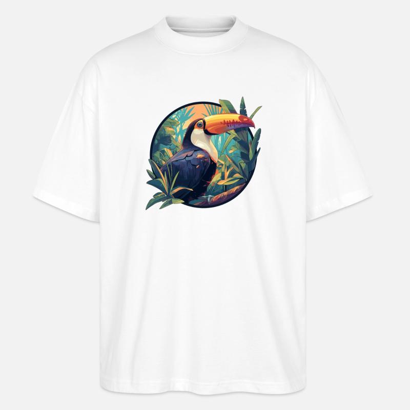 Tukane Tukan - Stanley/Stella Oversized Unisex Bio T-Shirt Blaster 2.0 - Weiß