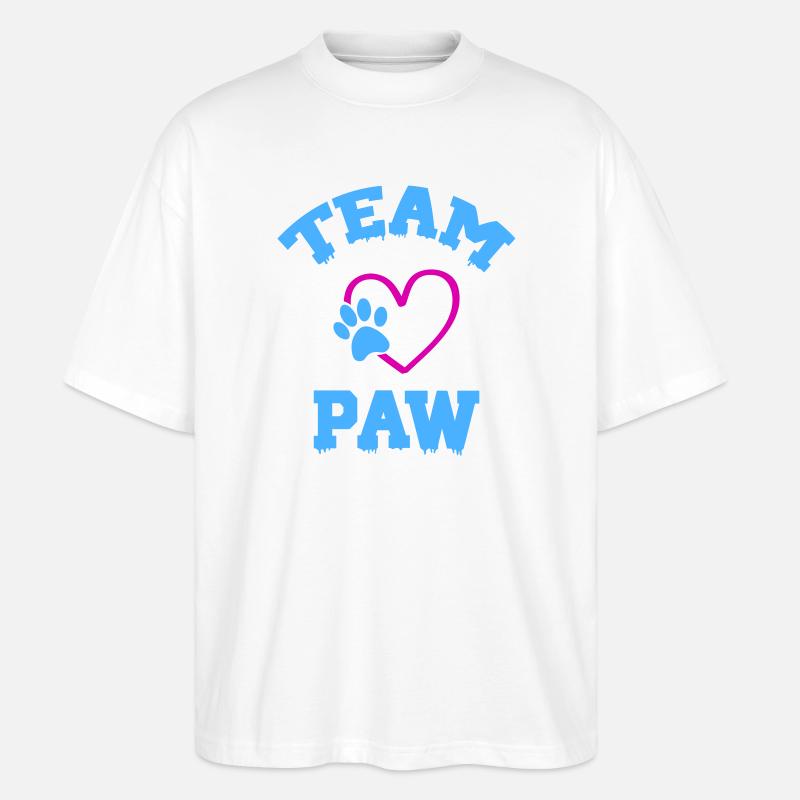 Logo de l’équipe Paws Heart - T-shirt bio Blaster 2.0 coupe oversize Stanley/Stella Unisexe - blanc