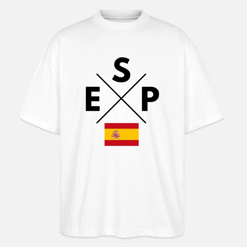 Drapeau espagnol dessin des armoiries - T-shirt bio Blaster 2.0 coupe oversize Stanley/Stella Unisexe - blanc