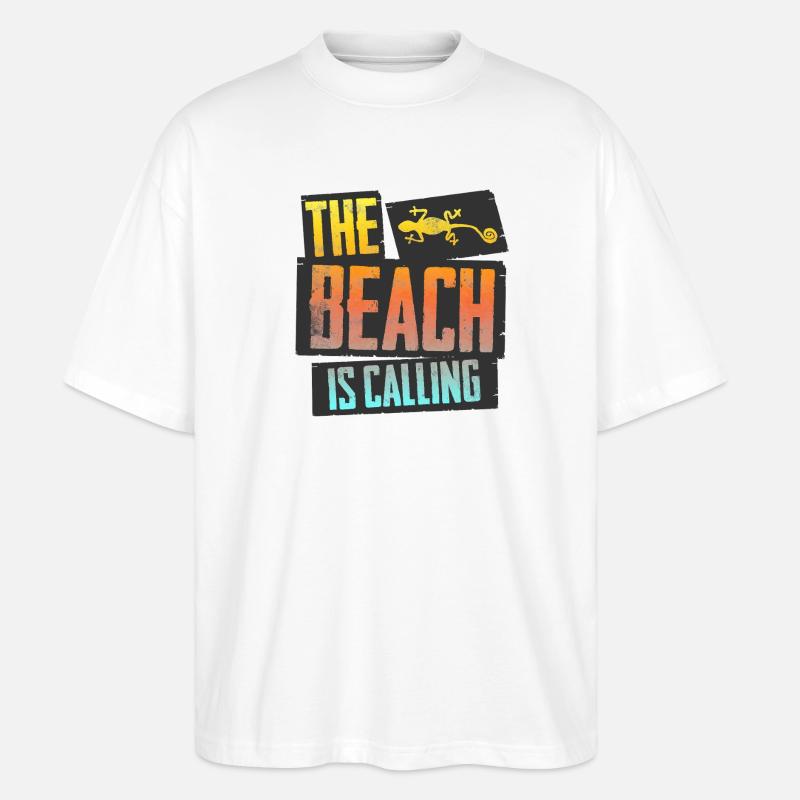 The Beach is Calling - Stanley/Stella Oversized Unisex Bio T-Shirt Blaster 2.0 - Weiß