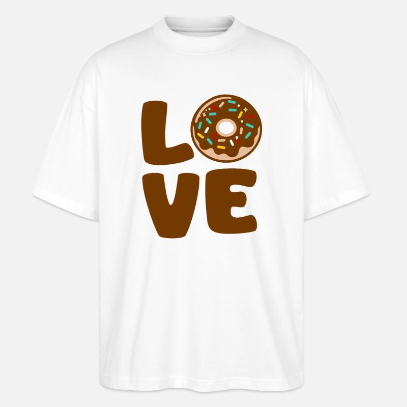 Liebe Donut Typographic Soft - Stanley/Stella Oversized Unisex Bio T-Shirt Blaster 2.0 - Weiß