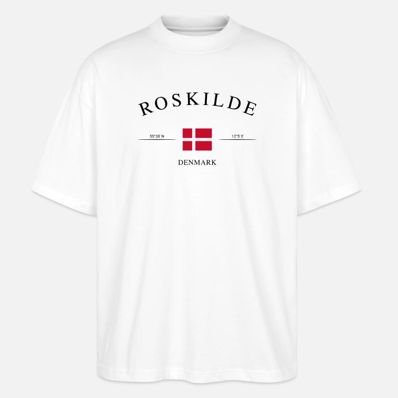 Roskilde Dänemark – Urlaub Souvenir & Geschenk - Stanley/Stella Oversized Unisex Bio T-Shirt Blaster 2.0 - Weiß