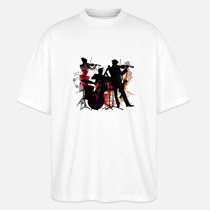 Bandensilhouette Farbexplosion - Stanley/Stella Oversized Unisex Bio T-Shirt Blaster 2.0 - Weiß