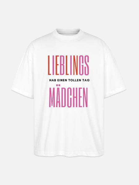 Lieblingsmädchen – Romantisches Typografie - Stanley/Stella Oversized Unisex Bio T-Shirt Blaster 2.0 - Weiß
