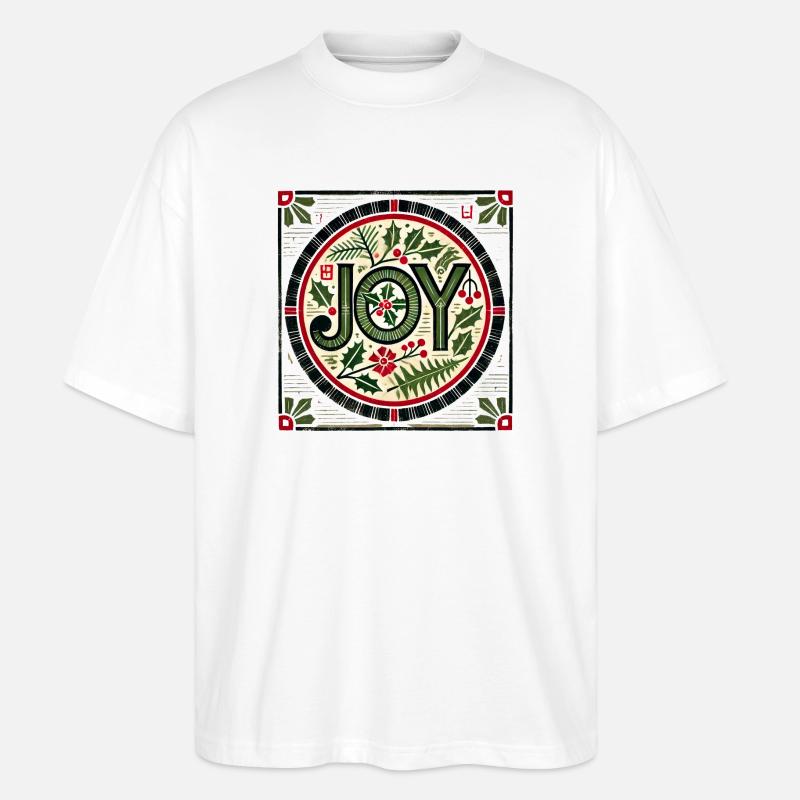 Joy Rondell Stechpalme Kranz - Stanley/Stella Oversized Unisex Bio T-Shirt Blaster 2.0 - Weiß