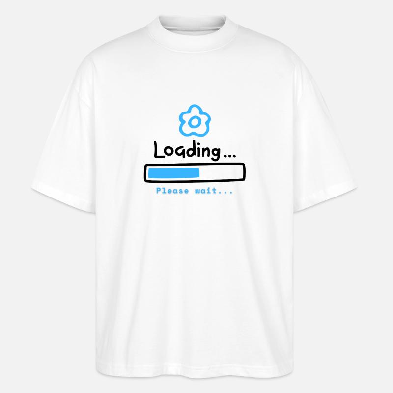 Blue Bloom Loading Icon - Stanley/Stella Oversized Unisex Organic T-shirt Blaster 2.0 - white