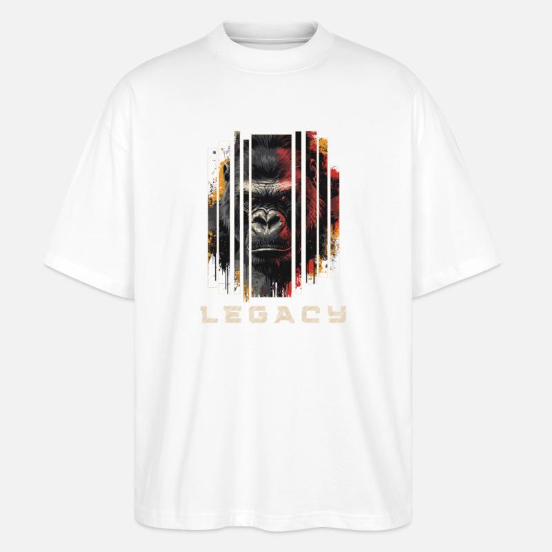 LEGACY - Gorilla Kunst Design - Stanley/Stella Oversized Unisex Bio T-Shirt Blaster 2.0 - Weiß