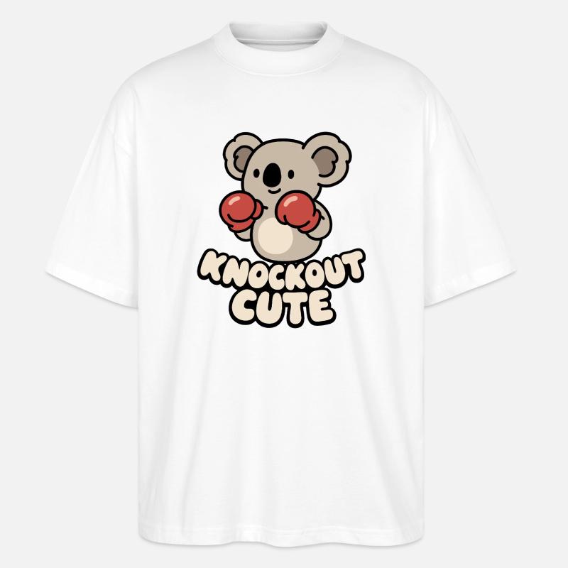 Koala Knockout Mignon - T-shirt bio Blaster 2.0 coupe oversize Stanley/Stella Unisexe - blanc