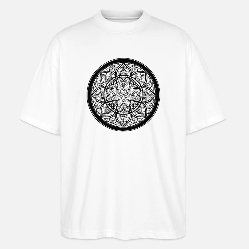 Mandala Kontur  - Stanley/Stella Oversized Unisex Bio T-Shirt Blaster 2.0 - Weiß
