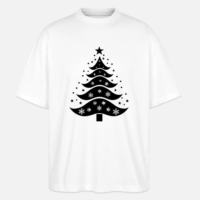 Weihnachtsbaum-Silhouette - Stanley/Stella Oversized Unisex Bio T-Shirt Blaster 2.0 - Weiß
