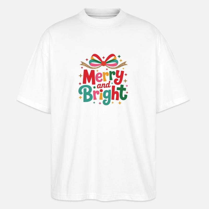 Fröhliche und helle festliche Schleife - Stanley/Stella Oversized Unisex Bio T-Shirt Blaster 2.0 - Weiß