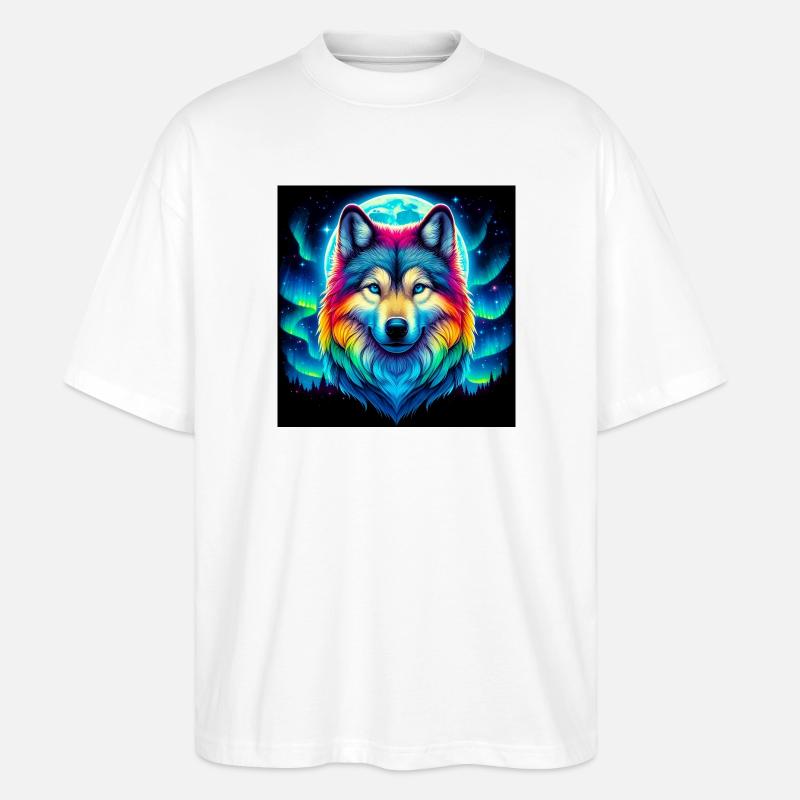 Wolf - Stanley/Stella Oversized Unisex Bio T-Shirt Blaster 2.0 - Weiß