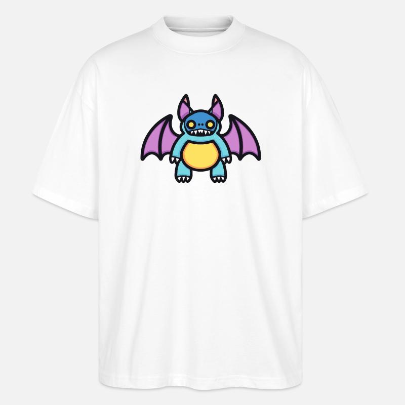Fledermaus Halloween Comic Lustig - Stanley/Stella Oversized Unisex Bio T-Shirt Blaster 2.0 - Weiß