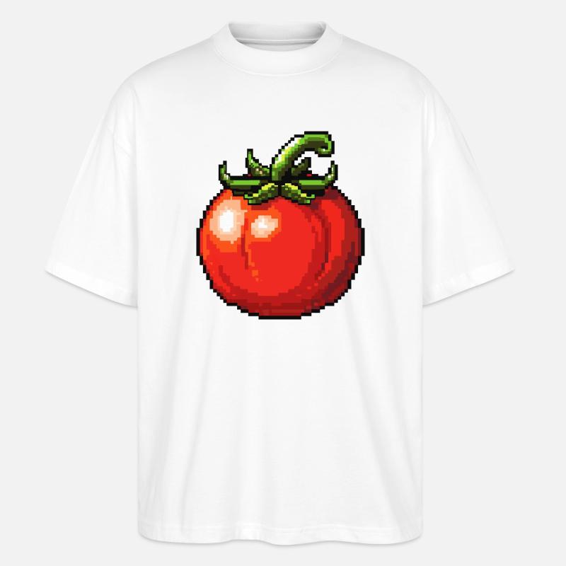 PixelTomate Retro - Stanley/Stella Oversized Unisex Bio T-Shirt Blaster 2.0 - Weiß