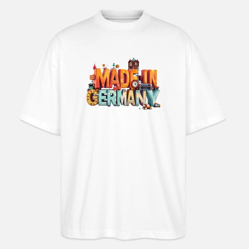 Made in Germany Spielwelten Pop-Art - Stanley/Stella Oversized Unisex Bio T-Shirt Blaster 2.0 - Weiß