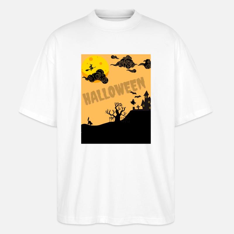 Halloween Silhouette von Moon - Stanley/Stella Oversized Unisex Bio T-Shirt Blaster 2.0 - Weiß