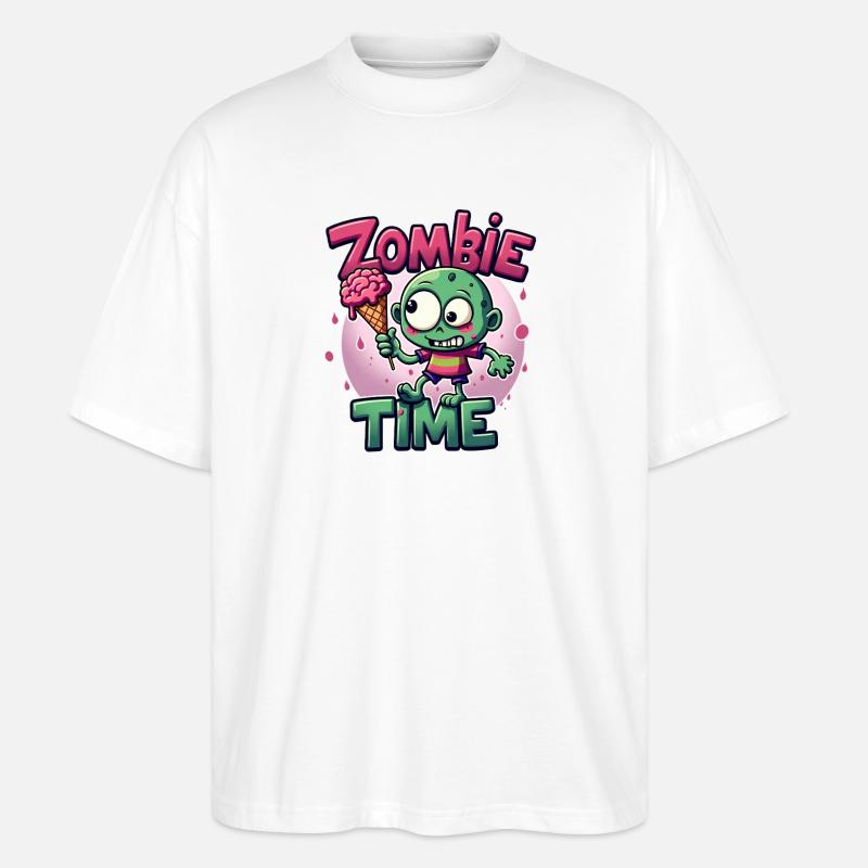 Zombie Time Eiscreme Comic - Stanley/Stella Oversized Unisex Organic T-shirt Blaster 2.0 - white