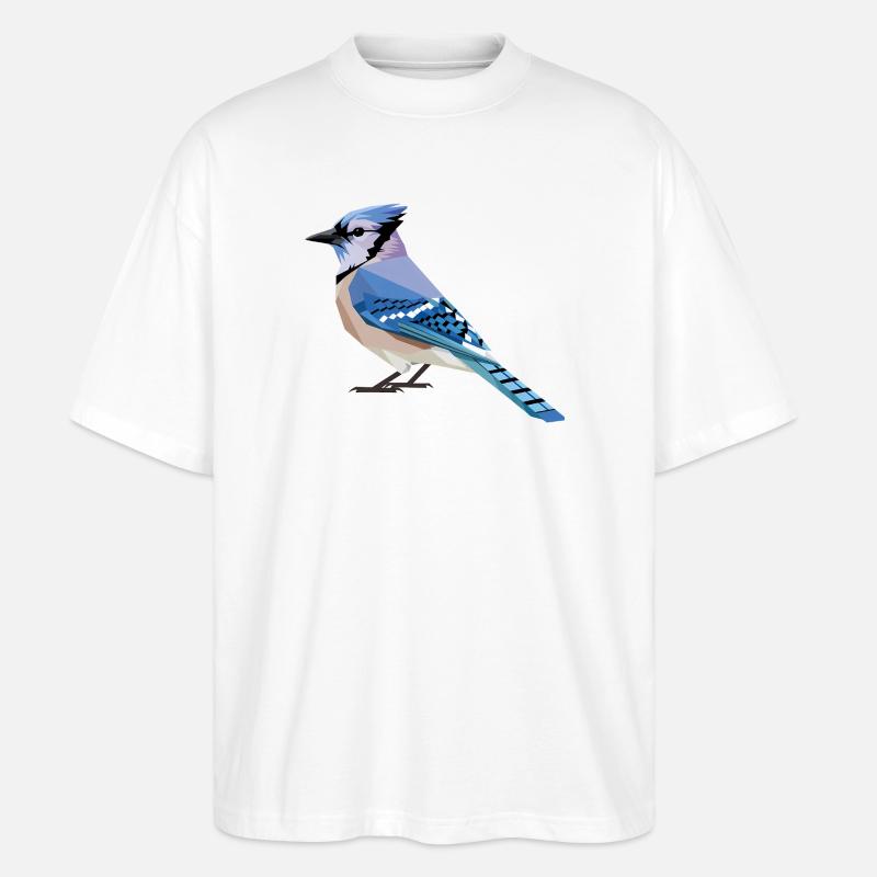 Blue Bird - Cooles Vogel Logo - Stanley/Stella Oversized Unisex Bio T-Shirt Blaster 2.0 - Weiß