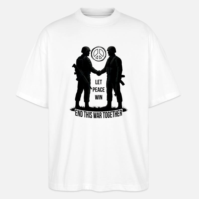 LASS DEN FRIEDEN SIEGEN - Stanley/Stella Oversized Unisex Bio T-Shirt Blaster 2.0 - Weiß