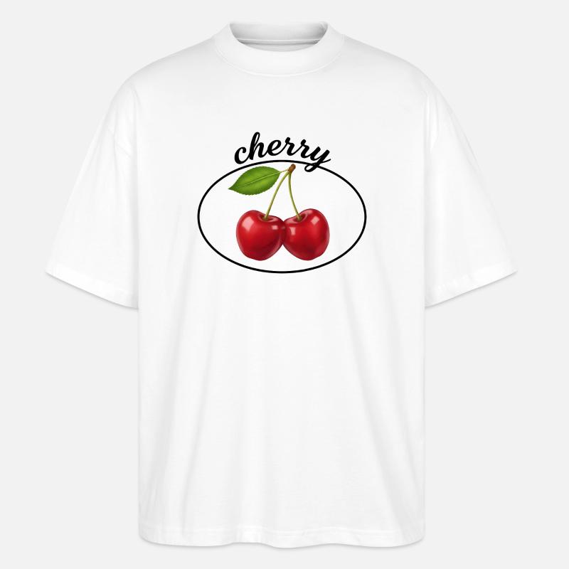 Cherry Duo Emblem - Stanley/Stella Oversized Unisex Bio T-Shirt Blaster 2.0 - Weiß
