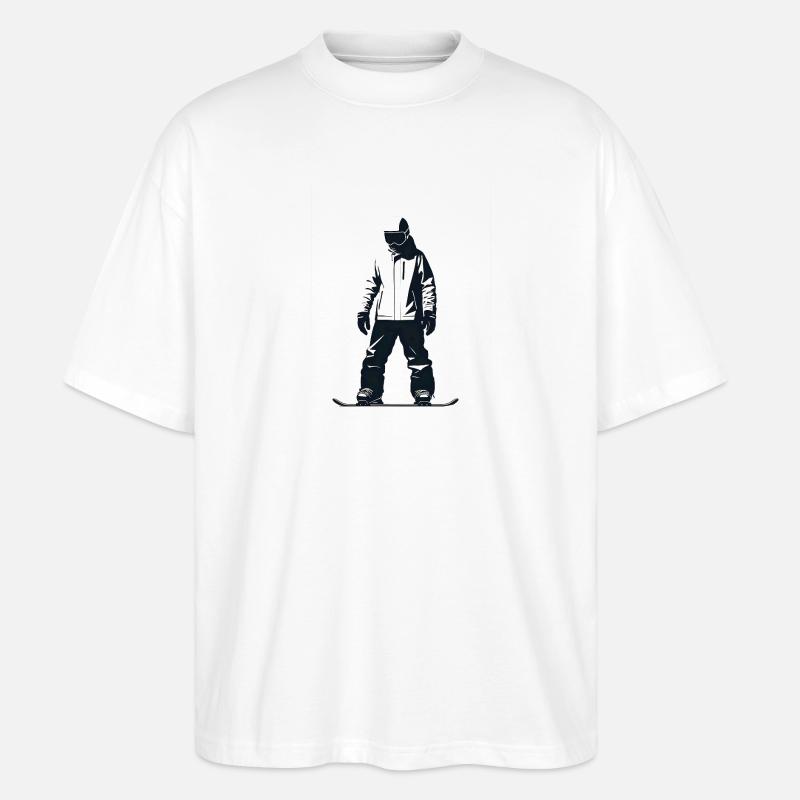 Snowboarder - Cool Silhouette Logo - T-shirt bio Blaster 2.0 coupe oversize Stanley/Stella Unisexe - blanc