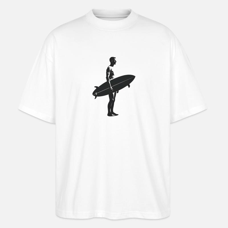 Surfeur - Logo Cool Silhouette - T-shirt bio Blaster 2.0 coupe oversize Stanley/Stella Unisexe - blanc