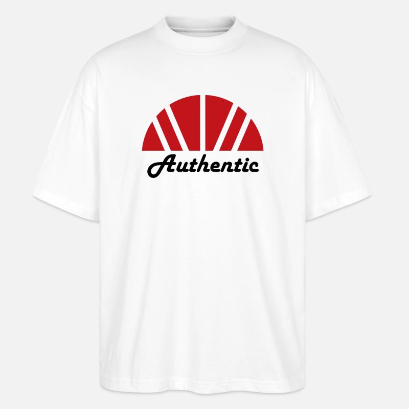 Authentische abstrakte Red Ray Dawn - Stanley/Stella Oversized Unisex Bio T-Shirt Blaster 2.0 - Weiß