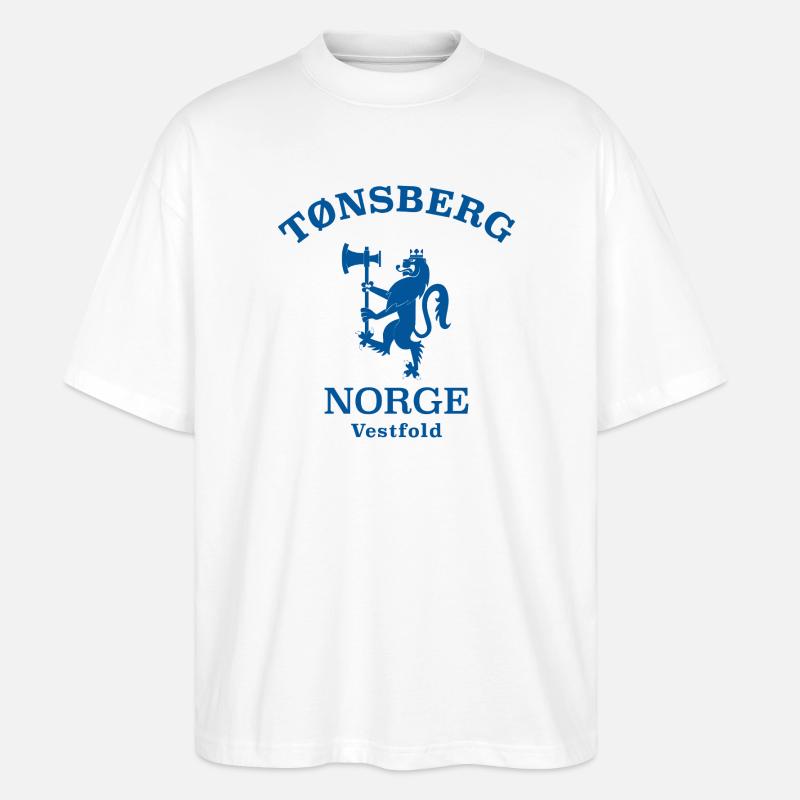 Tonsberg Norge Norwegen - Stanley/Stella Oversized Unisex Bio T-Shirt Blaster 2.0 - Weiß