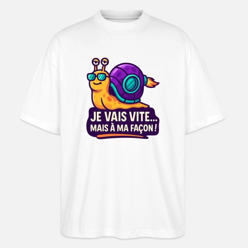 Kosmische Schnecke in der Sonne - Stanley/Stella Oversized Unisex Bio T-Shirt Blaster 2.0 - Weiß