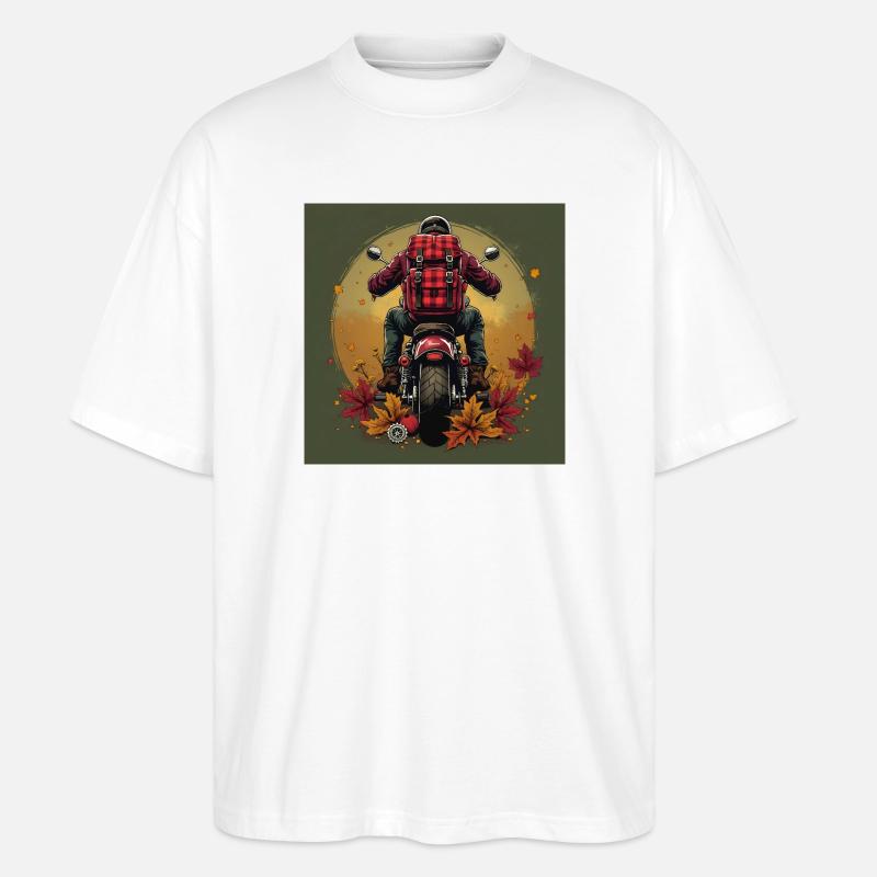 Gingham Backpack + Bike Gear - Stanley/Stella Oversized Unisex Bio T-Shirt Blaster 2.0 - Weiß