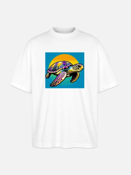 turtle - Stanley/Stella Oversized Unisex Organic T-shirt Blaster 2.0 - white
