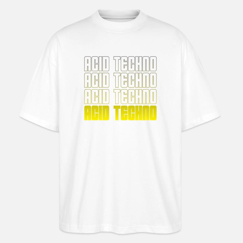 Acid Techno Wiederholung Gradient - Stanley/Stella Oversized Unisex Bio T-Shirt Blaster 2.0 - Weiß