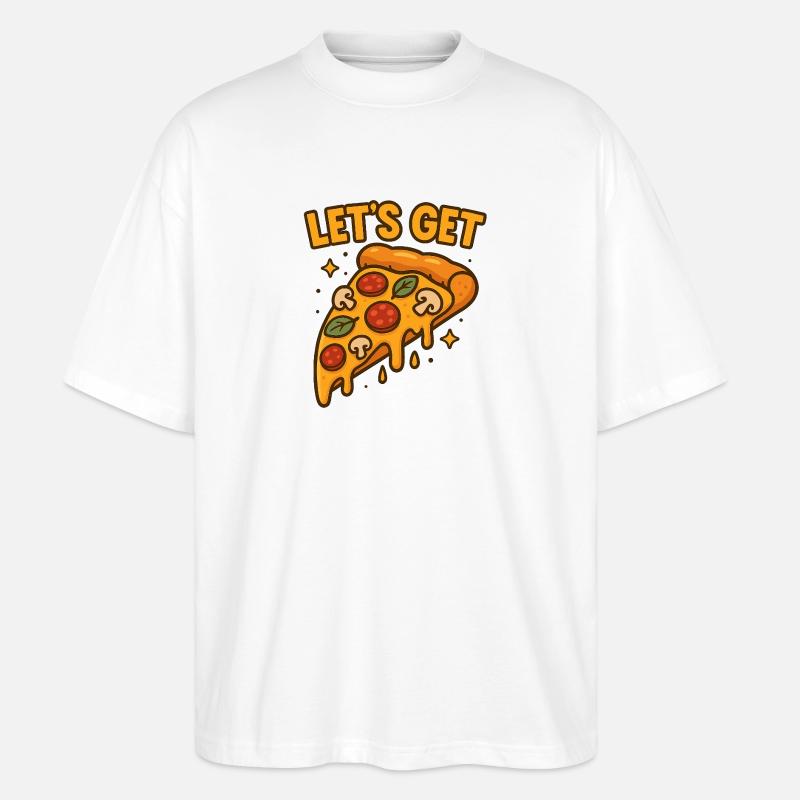 Funny Pizza Slice Let’s Get Design - Stanley/Stella Oversized Unisex Bio T-Shirt Blaster 2.0 - Weiß