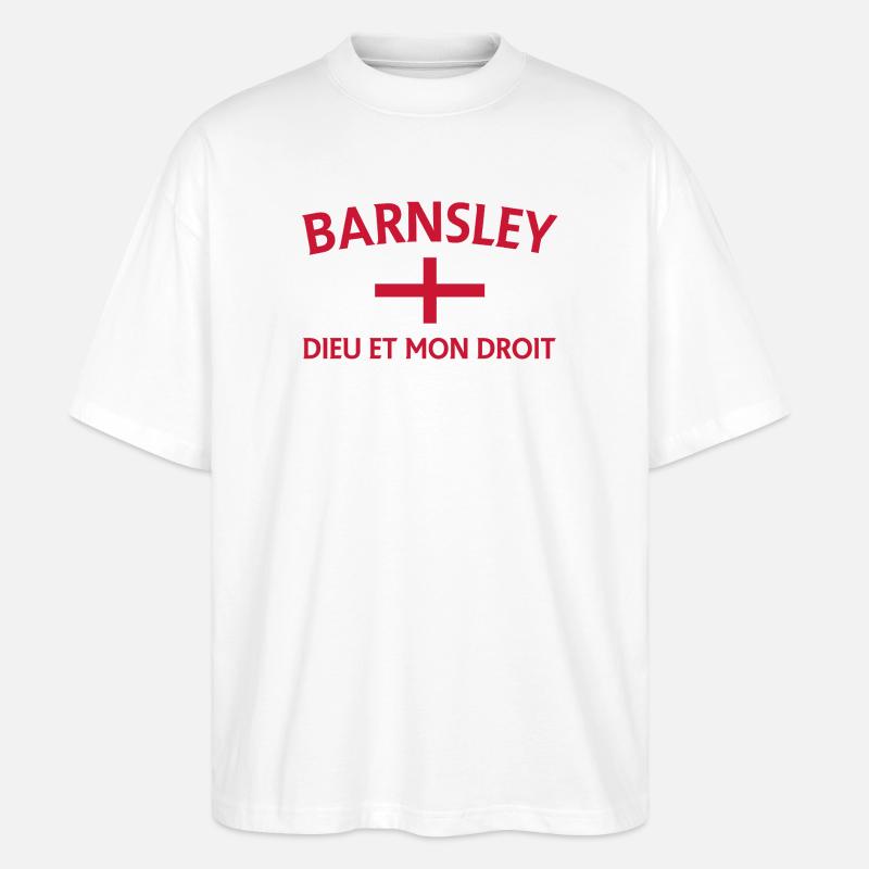 Drapeau Barnsley Devise Design - T-shirt bio Blaster 2.0 coupe oversize Stanley/Stella Unisexe - blanc