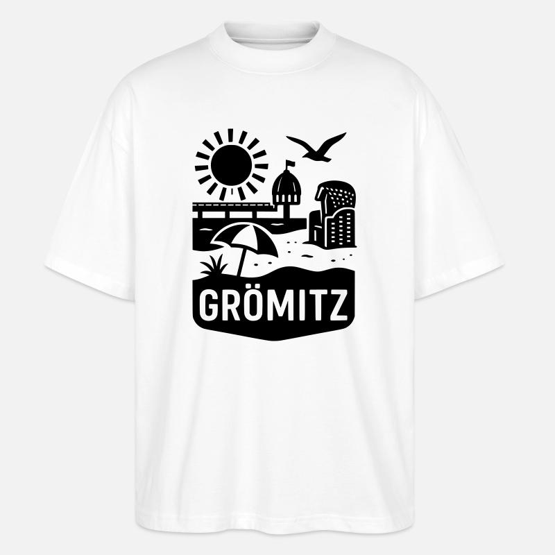 Grömitz Ostsee Urlaub - Stanley/Stella Oversized Unisex Bio T-Shirt Blaster 2.0 - Weiß
