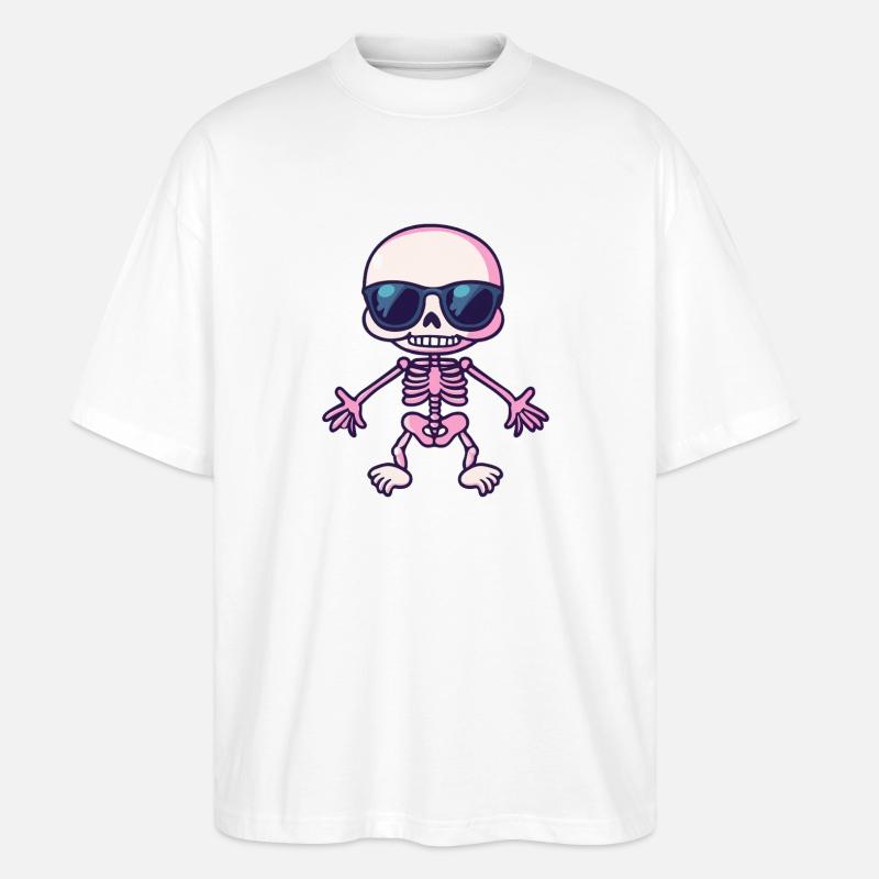 Skelett Halloween - Stanley/Stella Oversized Unisex Bio T-Shirt Blaster 2.0 - Weiß