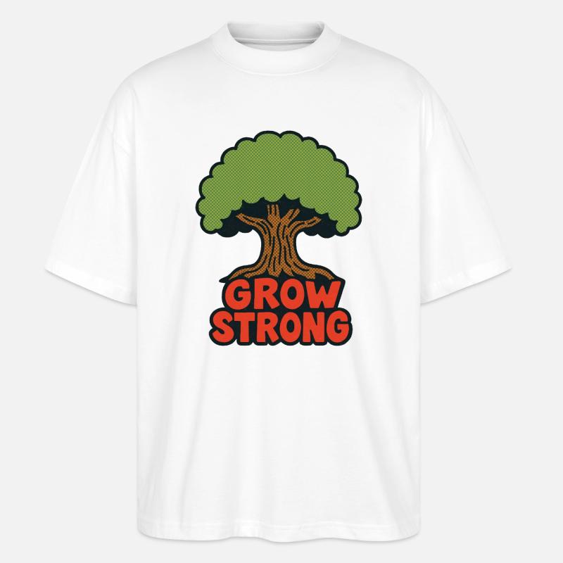 Grow Strong Tree Retro - Stanley/Stella Oversized Unisex Bio T-Shirt Blaster 2.0 - Weiß