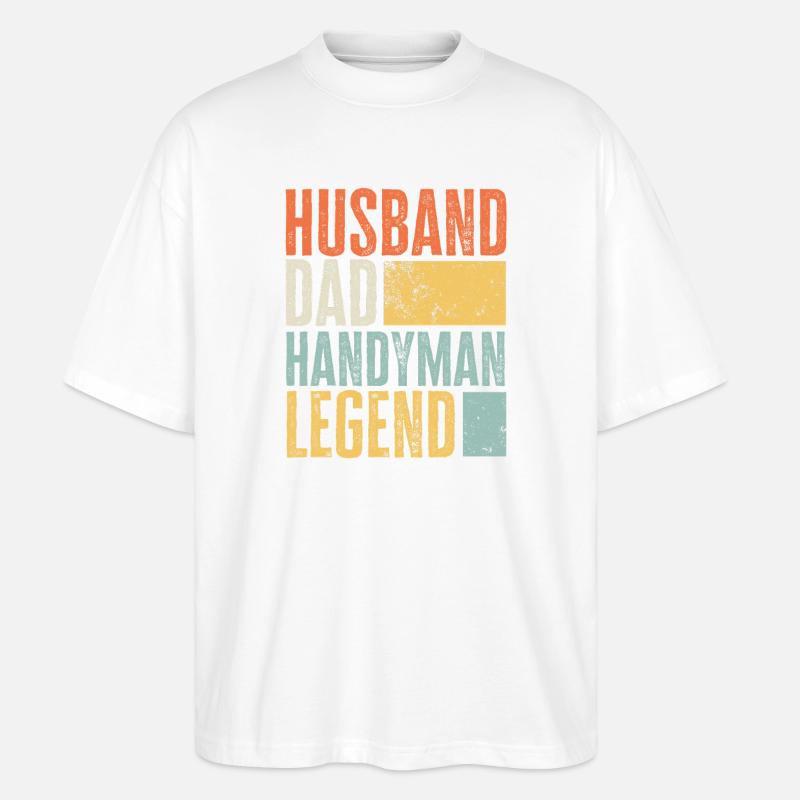 Husband Dad Handyman Legend Retro Handwerker - Stanley/Stella Oversized Unisex Bio T-Shirt Blaster 2.0 - Weiß
