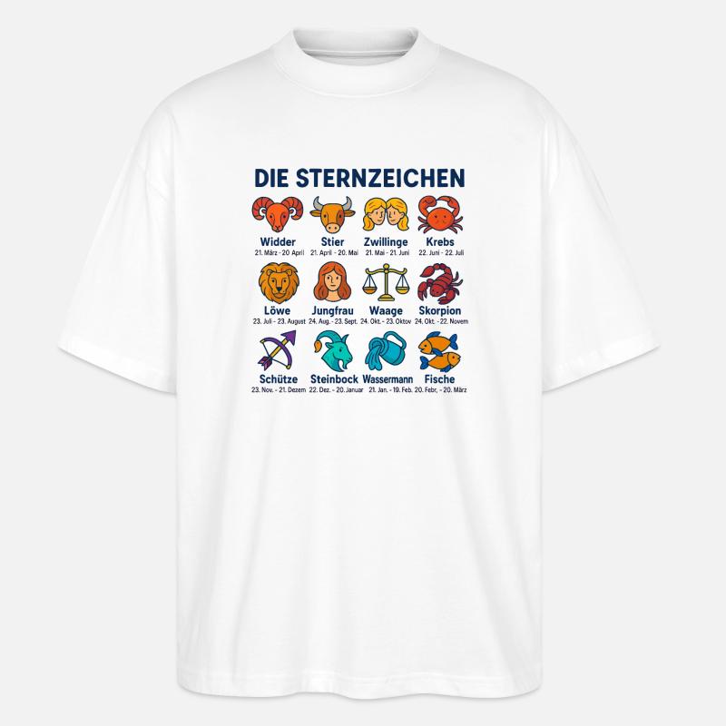 Die Sternzeichen - Stanley/Stella Oversized Unisex Bio T-Shirt Blaster 2.0 - Weiß