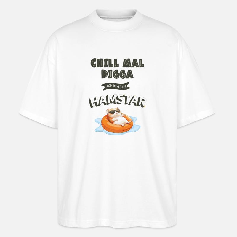Chill mal Digga – Chemise Hamstar Fun - T-shirt bio Blaster 2.0 coupe oversize Stanley/Stella Unisexe - blanc