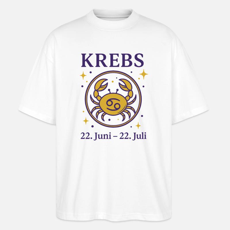 Sternzeichen Krebs - Stanley/Stella Oversized Unisex Bio T-Shirt Blaster 2.0 - Weiß