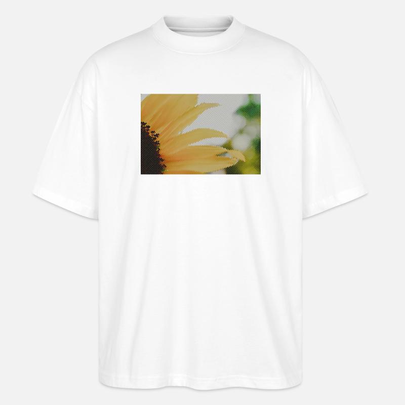 Tournesol Gros plan Jaune Orange - T-shirt bio Blaster 2.0 coupe oversize Stanley/Stella Unisexe - blanc