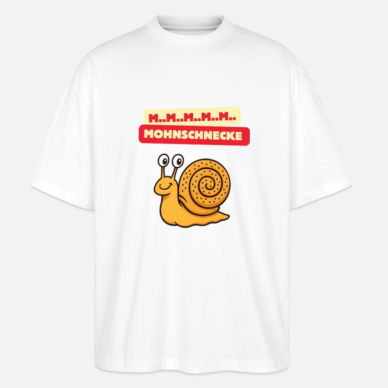 Mmm Mohnschnecke Cartoon - Stanley/Stella Oversized Unisex Bio T-Shirt Blaster 2.0 - Weiß